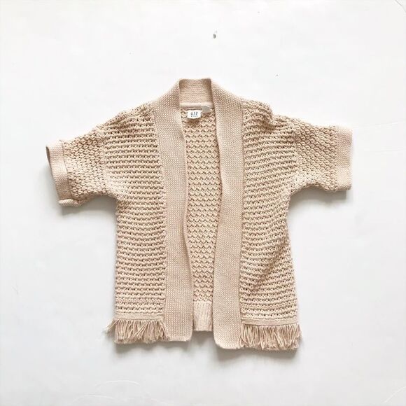 Gapkids Ivory fringe knit open cardigan EUC S(6-7) - Picture 1 of 2